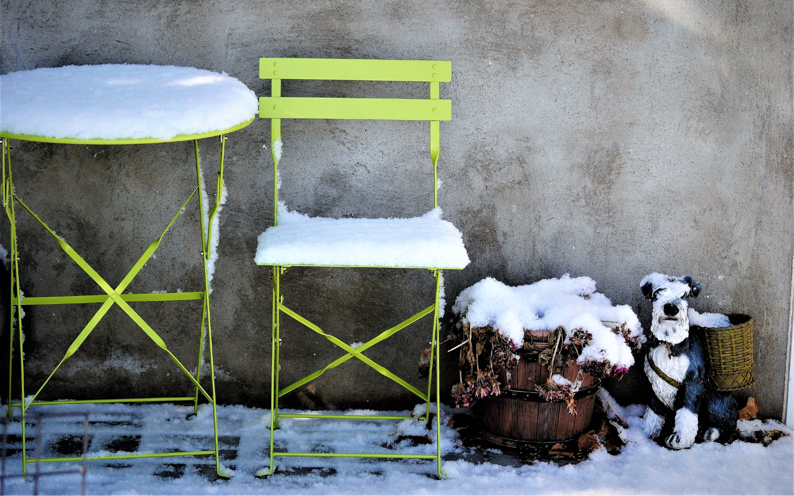 winter furniture outdoors